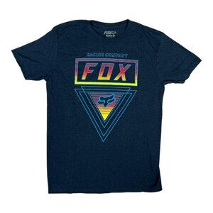 Fox Racing x Buckle T-Shirt Mens Large Navy Blue Heather Motocross